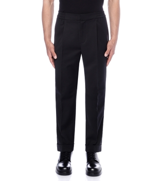 Straight fit trousers with elastic waist