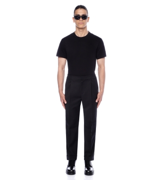 Straight fit trousers with elastic waist