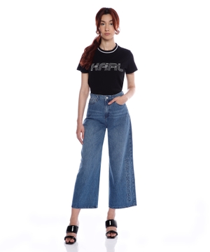 Cropped wide-leg jeans