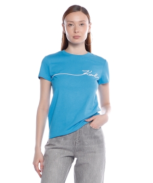 Logo embroidered cotton T-shirt