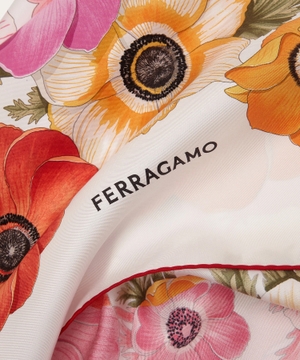 Anemone print silk foulard