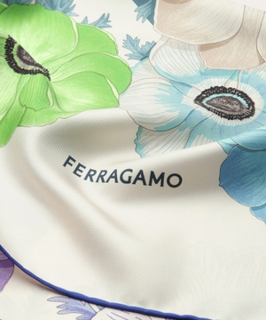 Anemone print silk foulard