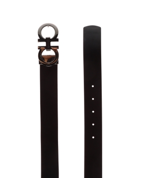 Leather belt with Gancini detail