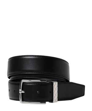 Leather belt with metal buckle