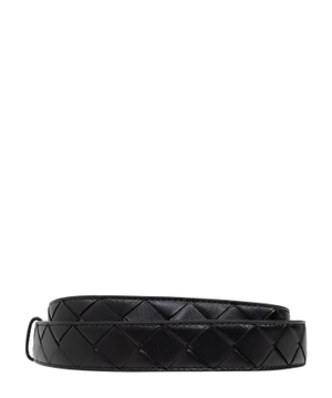 Woven design leather belt