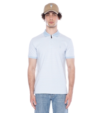 Short sleeve polo with zipped collar