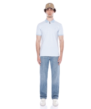 Short sleeve polo with zipped collar