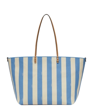 Reversible leather striped bag