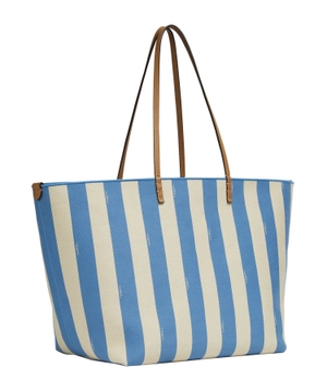 Reversible leather striped bag