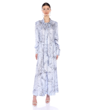 Silk maxi dress with scarf