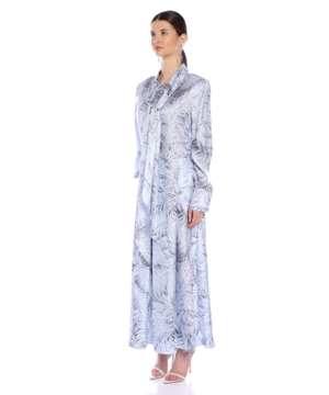 Silk maxi dress with scarf