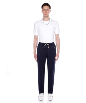 Straight-fit trousers with elastic waist