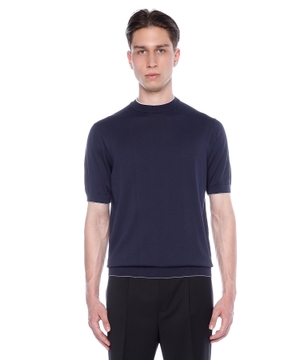 Round neck jumper with short sleeves