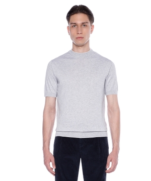 Round neck jumper with short sleeves