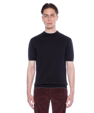 Round neck jumper with short sleeves