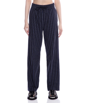 Rhinestone-embellished striped pants