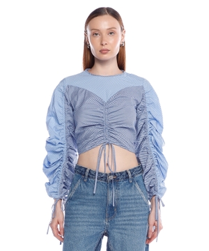 Cropped top with pleated details