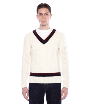 V-neck wool jumper