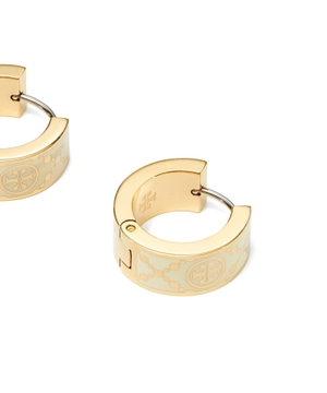 Small T Monogram hoop earrings