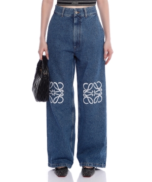 Wide-leg jeans with logo