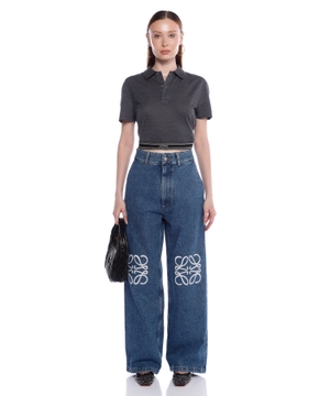 Wide-leg jeans with logo