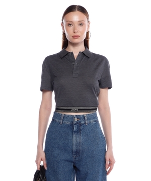 Short sleeve cropped polo