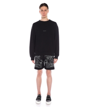 Elastic waist shorts with print