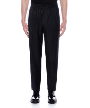 Straight fit elastic waist trousers