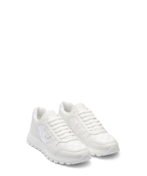Leather and Re-Nylon high-top sneakers