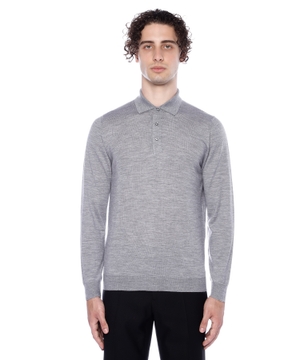 Long sleeve polo with classic collar