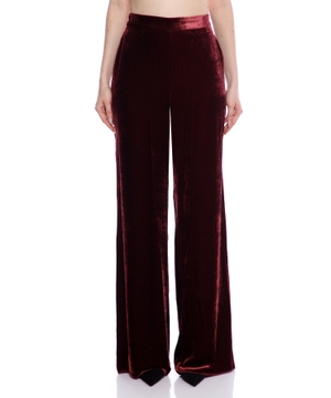 Velvet wide-leg pants