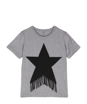 Cotton T-shirt with star applique