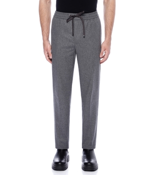 Straight-fit trousers with elastic waist