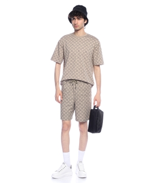 Logo printed elastic-waist short