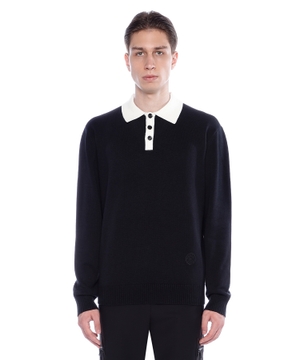 Long sleeve polo with classic collar