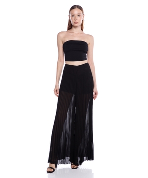 Pleated wide-leg pants