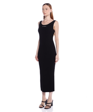 Logo embrioidered ribbed dress