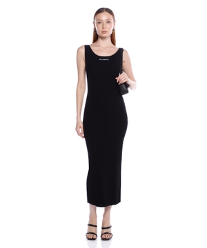 Logo embrioidered ribbed dress