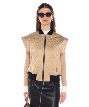 Bomber jacket with removable sleeves