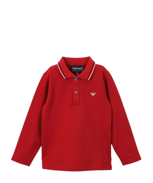 Red polo with logo application