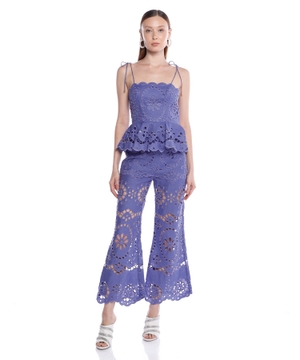 Pop embroidered flared pants