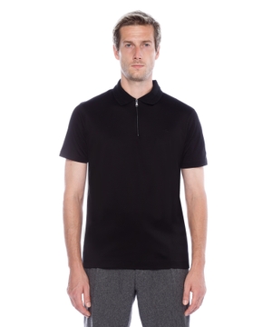 Long sleeve polo with zipped collar