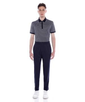 Straight-fit wool trousers