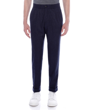 Straight-fit wool trousers