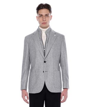 Long sleeve blazer with zip fastening