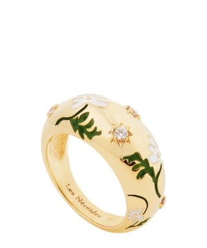 Star and daisy flower cocktail ring