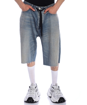 Wide leg denim shorts