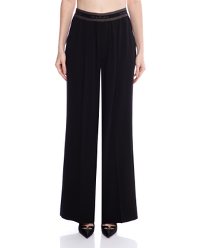 Logo waisted wool trousers