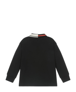 Logo embroidered long-sleeve polo shirt