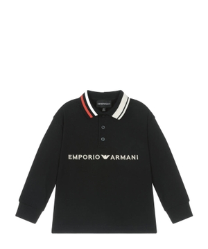 Logo embroidered long-sleeve polo shirt